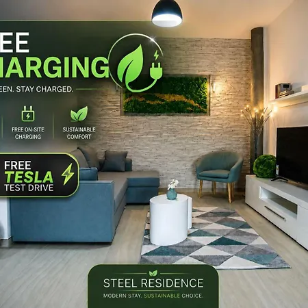 Steel Residence Aparthotel-Free Evcharging & Parking-3